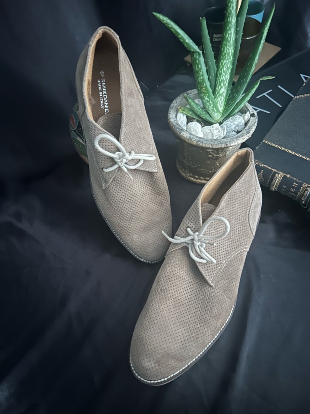 Taupe Suede Perforated Chukka Boots - Casual Men's Lace-Up